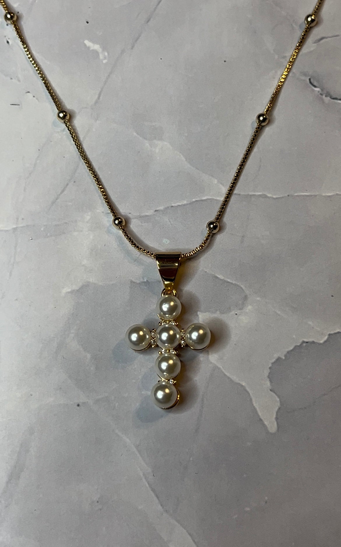 Pearl Cross Necklace