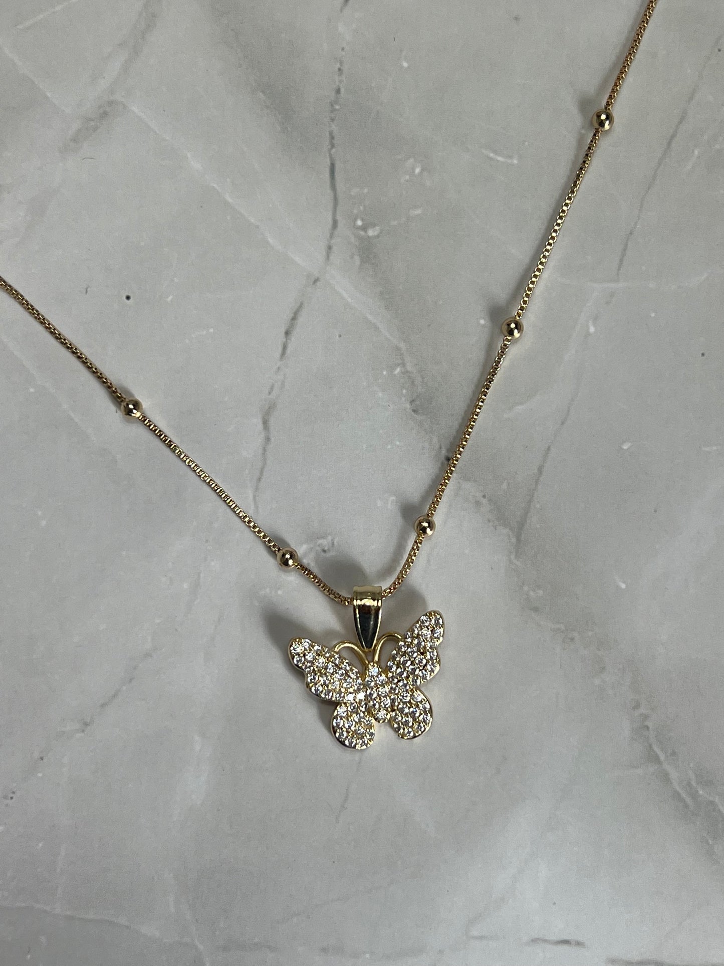 Diamond Butterfly Necklace