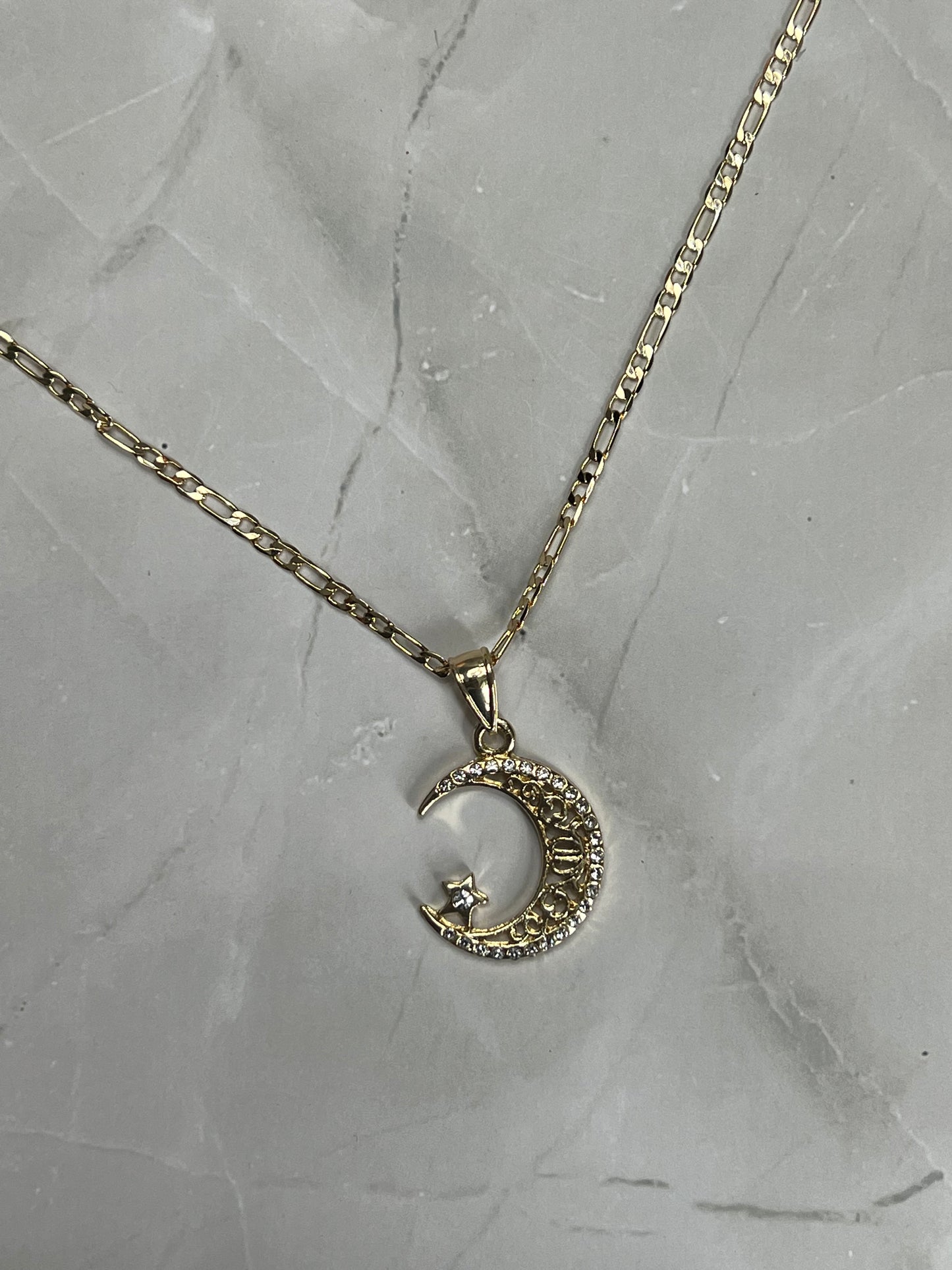 Scroll Moon Necklace