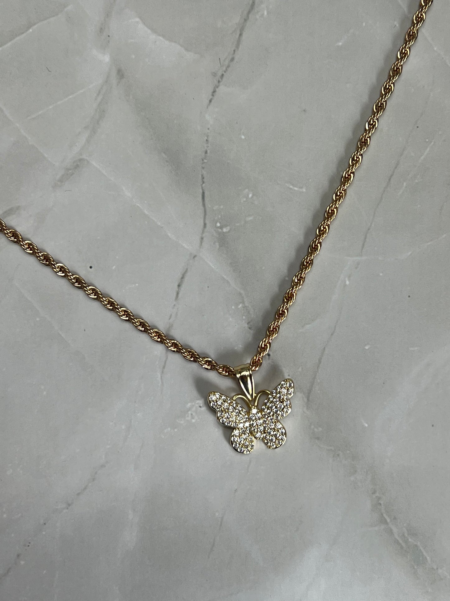 Diamond Butterfly Necklace