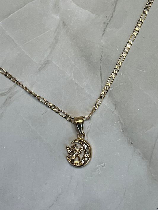 Angel on the Moon Necklace