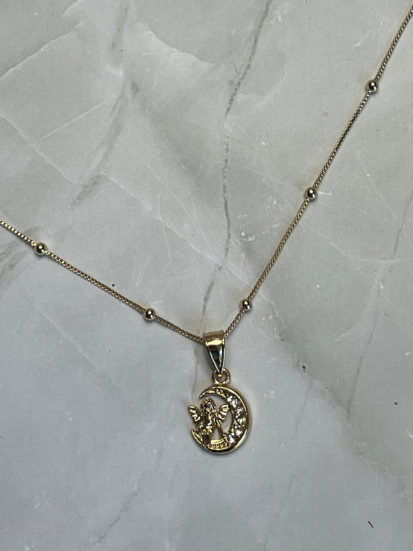 Angel on the Moon Necklace