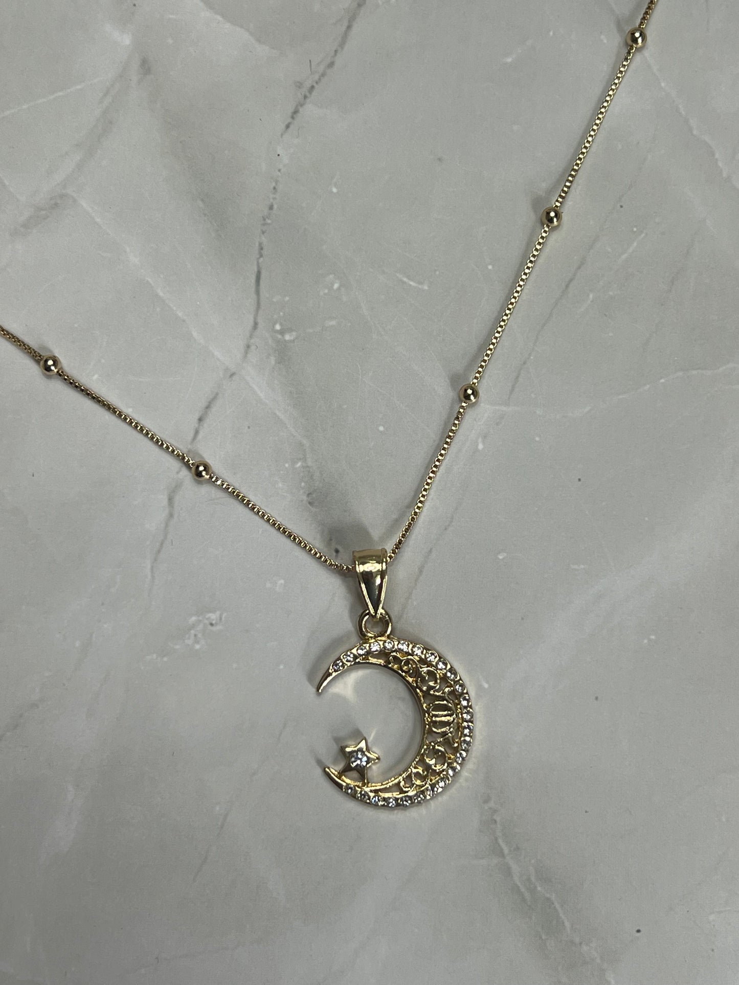 Scroll Moon Necklace