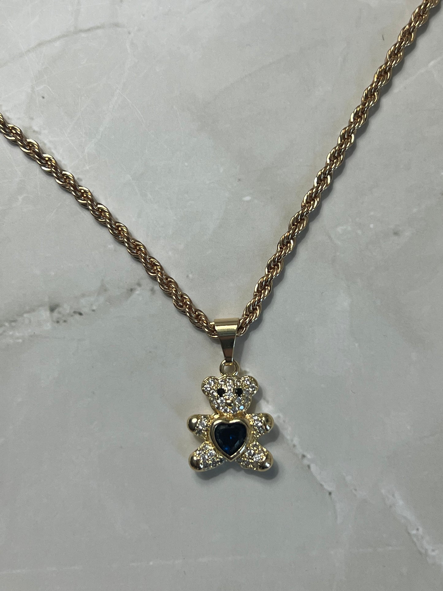 Sapphire Teddy Necklace