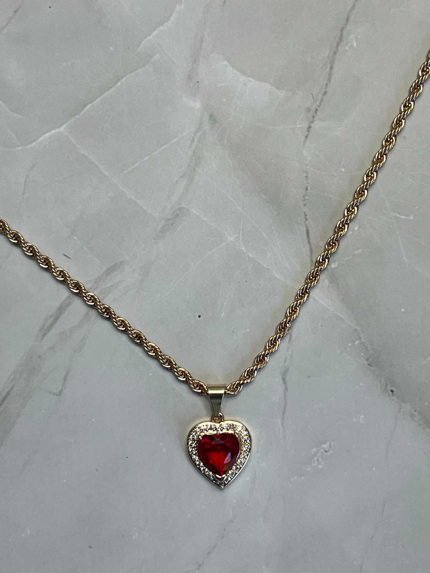 Ruby Heart Necklace