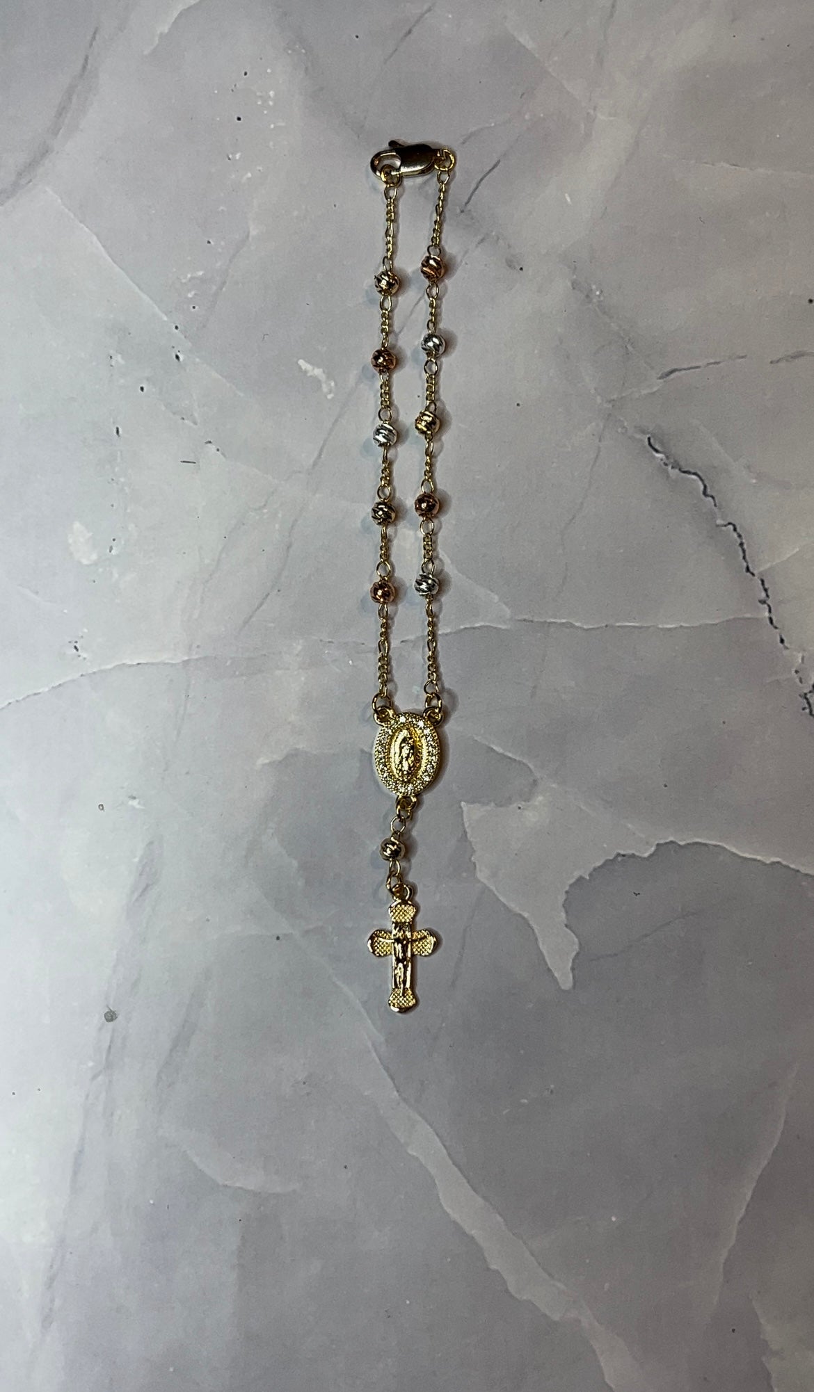 Rosary Tri-Colored Bracelet