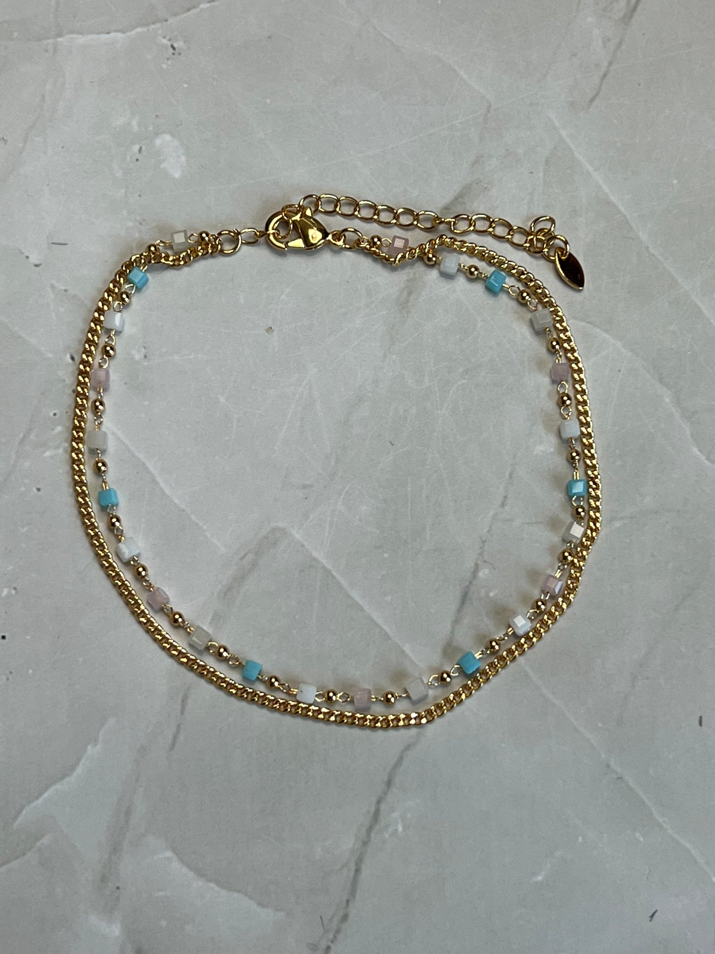 Dainty Duo Adjustable Anklet