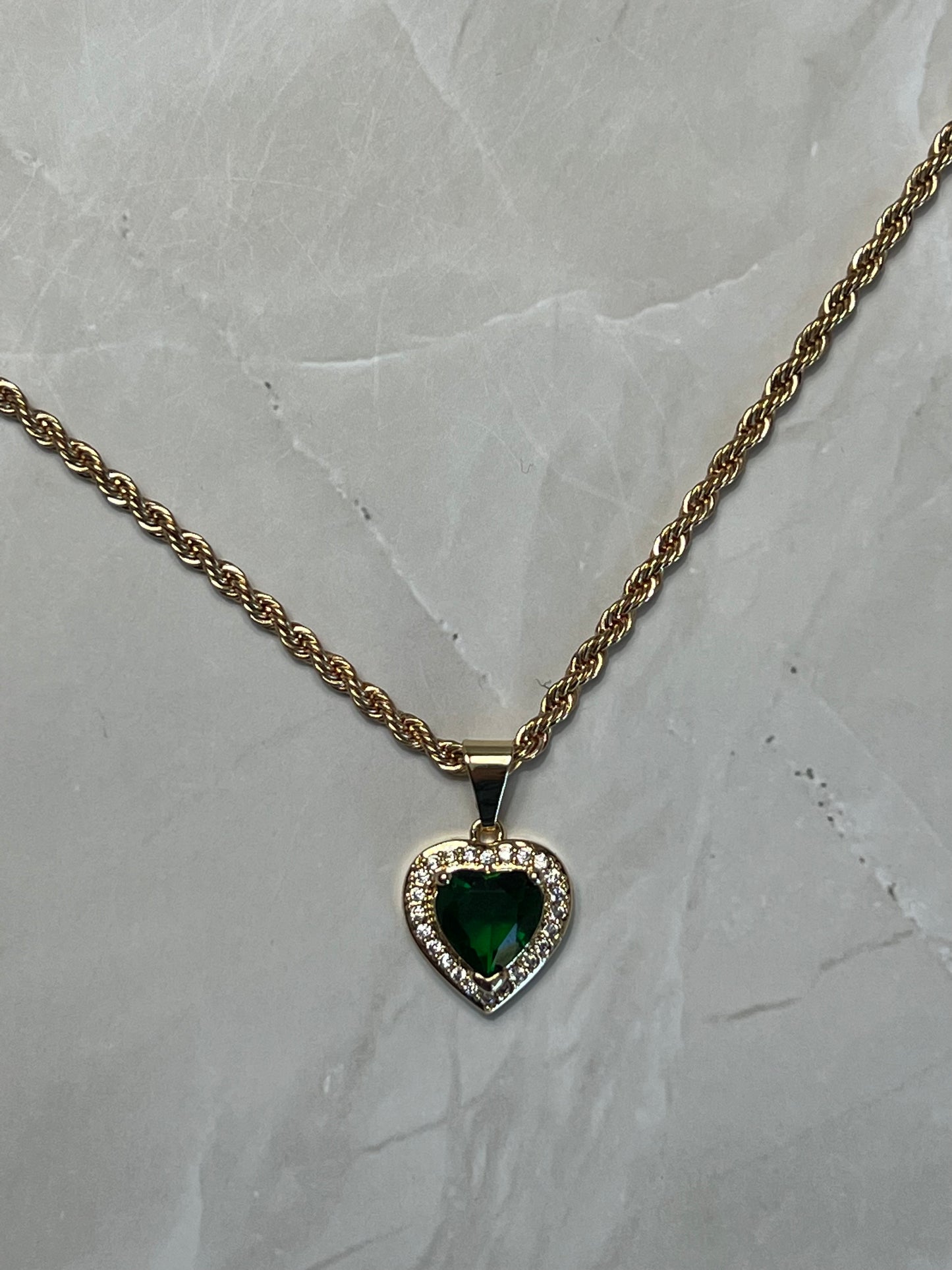 Emerald Heart Necklace