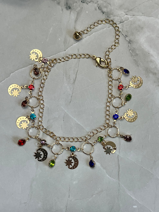 Bejeweled Adjustable Anklet