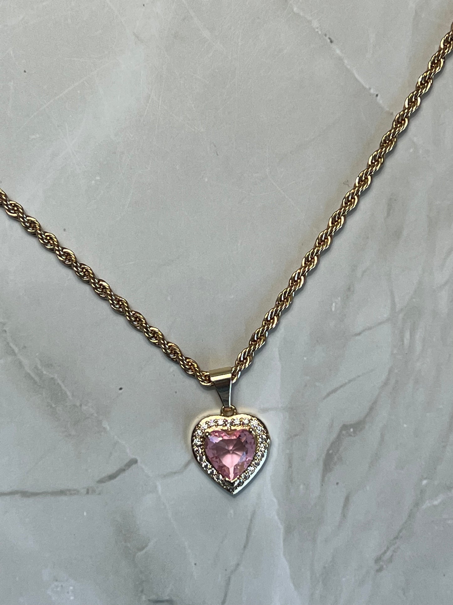 Pink Heart Necklace