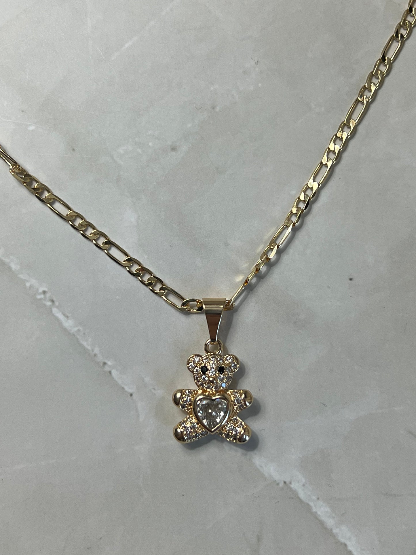 Crystal Teddy Necklace