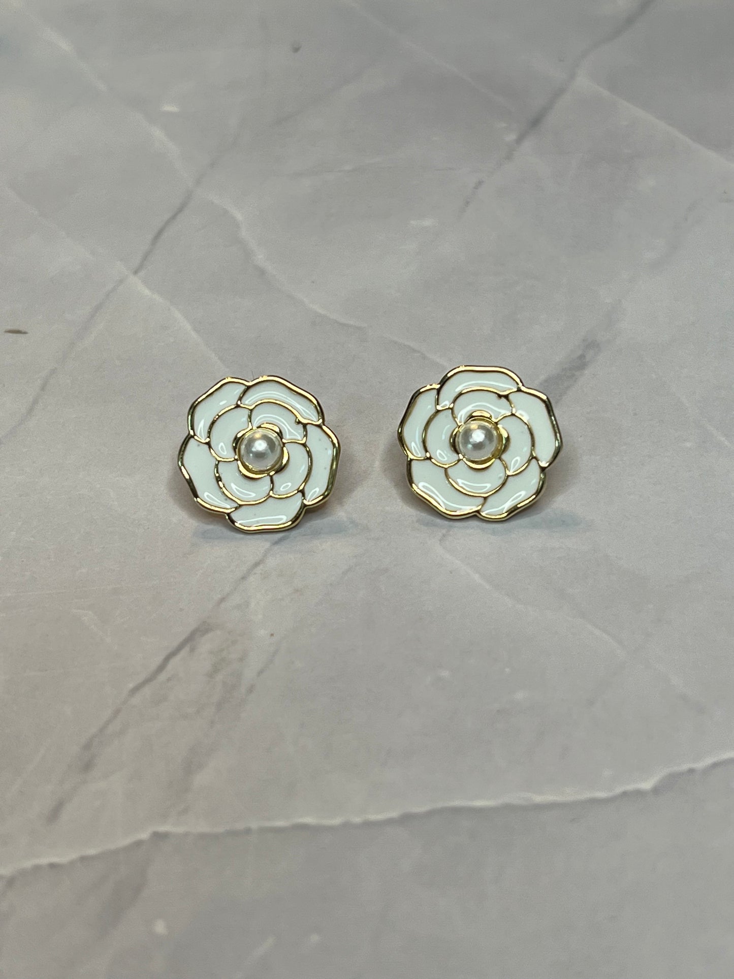 Pearl Rose Earrings