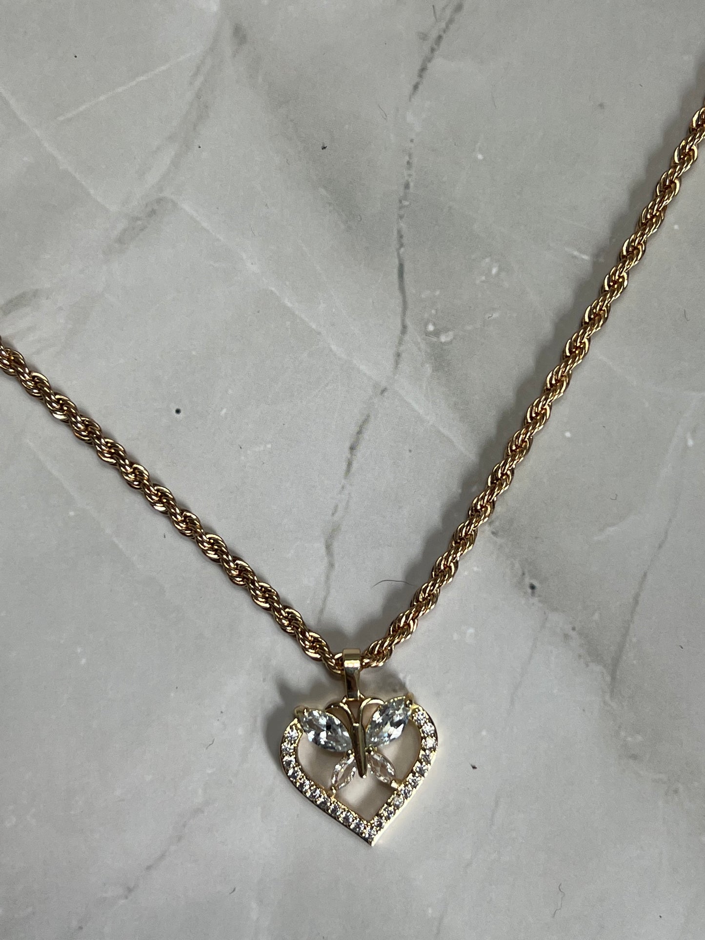 Butterfly Heart Necklace