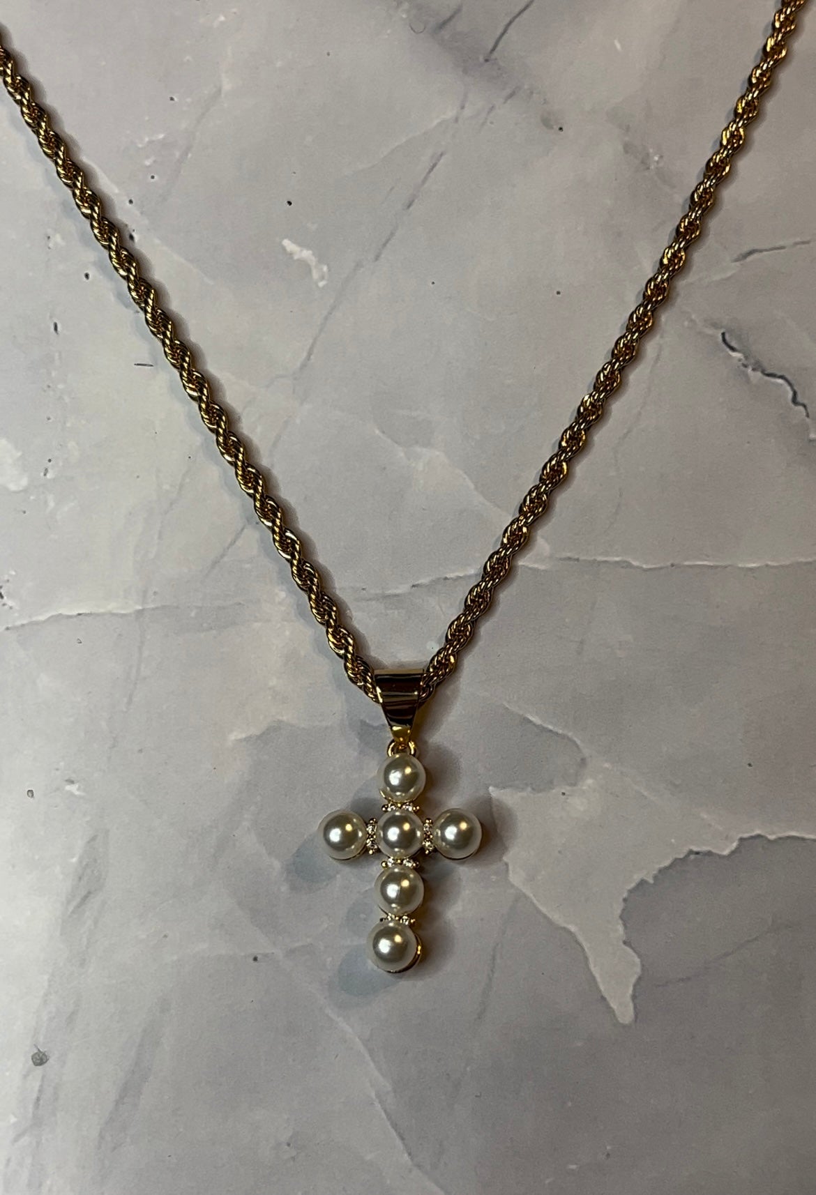 Pearl Cross Necklace