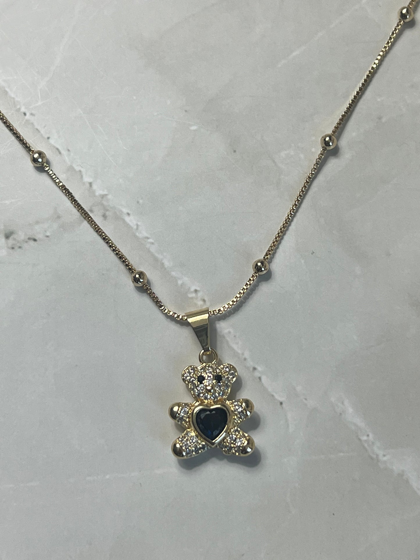 Sapphire Teddy Necklace