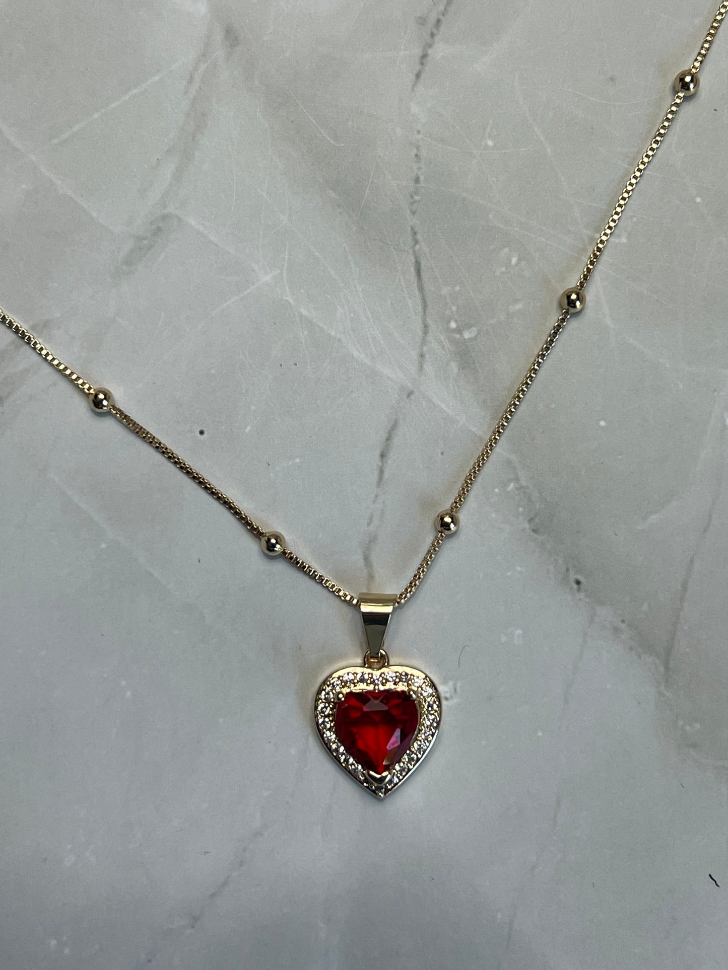 Ruby Heart Necklace