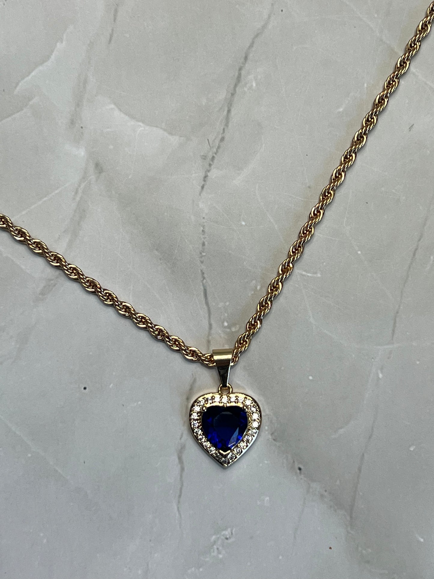 Sapphire Heart Necklace